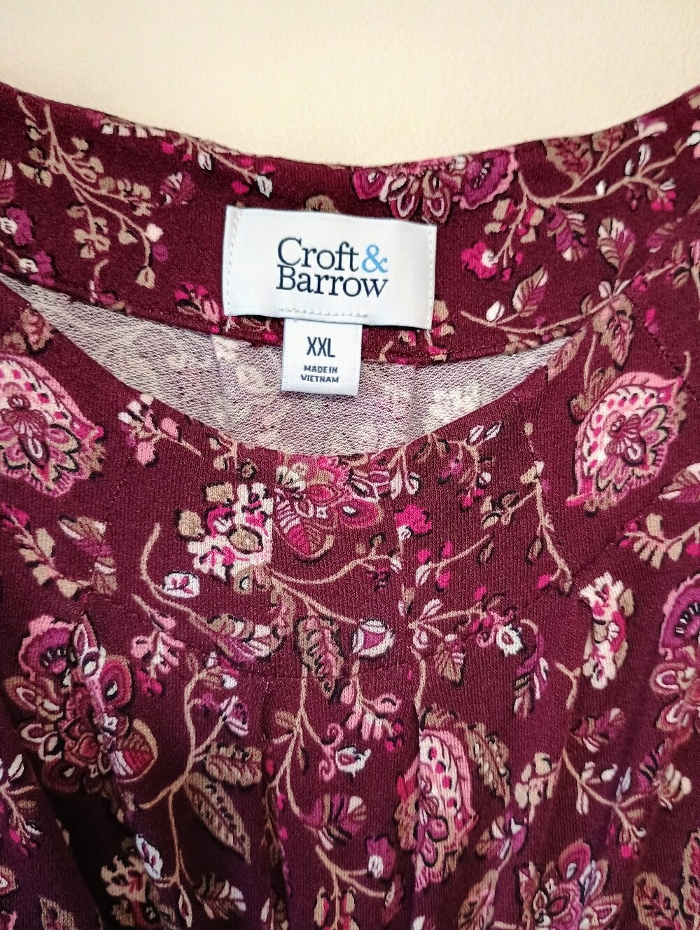 Croft & Barrow Mixed Berry Pleated Neckline 3/4 Sleeve Blouse Size XXL - Picture 7 of 13